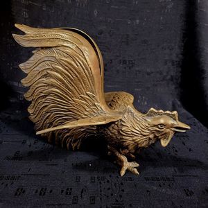 Vintage Brass Fighting Rooster/Gamecock Napkin Envelope Holder Made In Korea